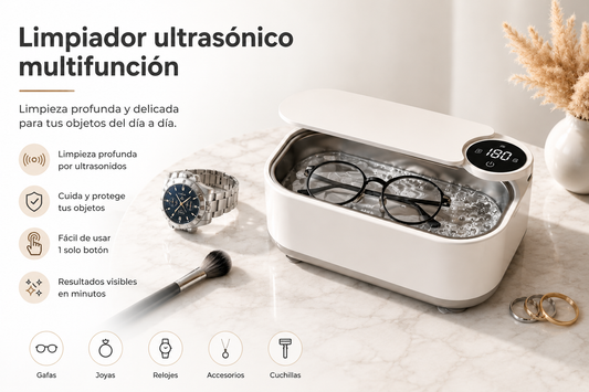 Limpiador Ultrasónico Multifunción™ | Limpieza Profesional en Minutos